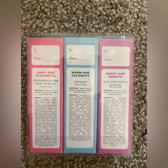 Mario Badescu Lip Balm Set - Purple, Blue, White - Picture 2 of 2